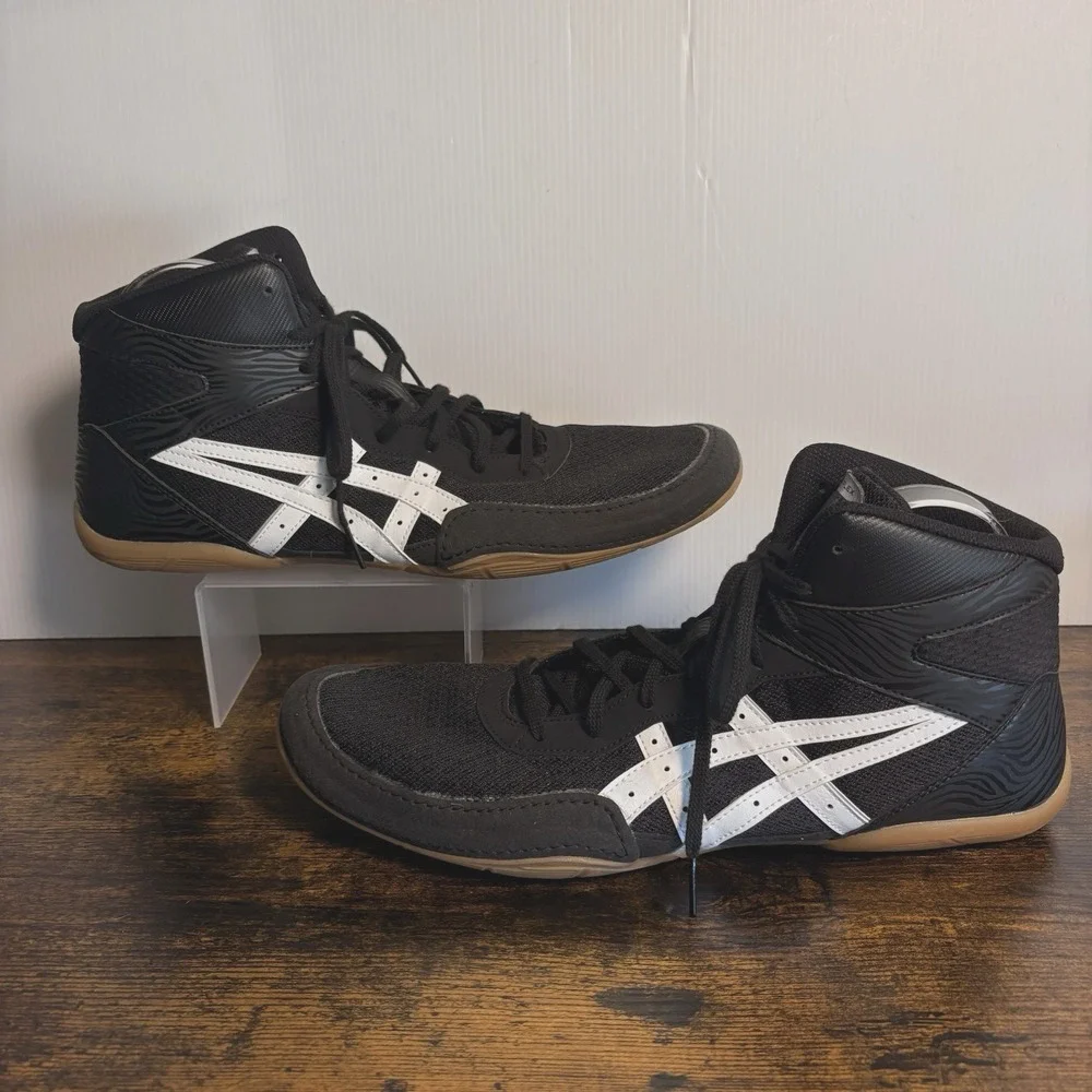 Asics Matflex 7 Wrestling Shoes Mens Sz 14 Black High Top Lace Up 1081A051